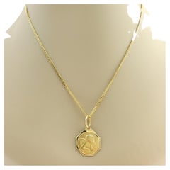Vintage 14K Yellow Gold Chain with Guardian Angel Pendant