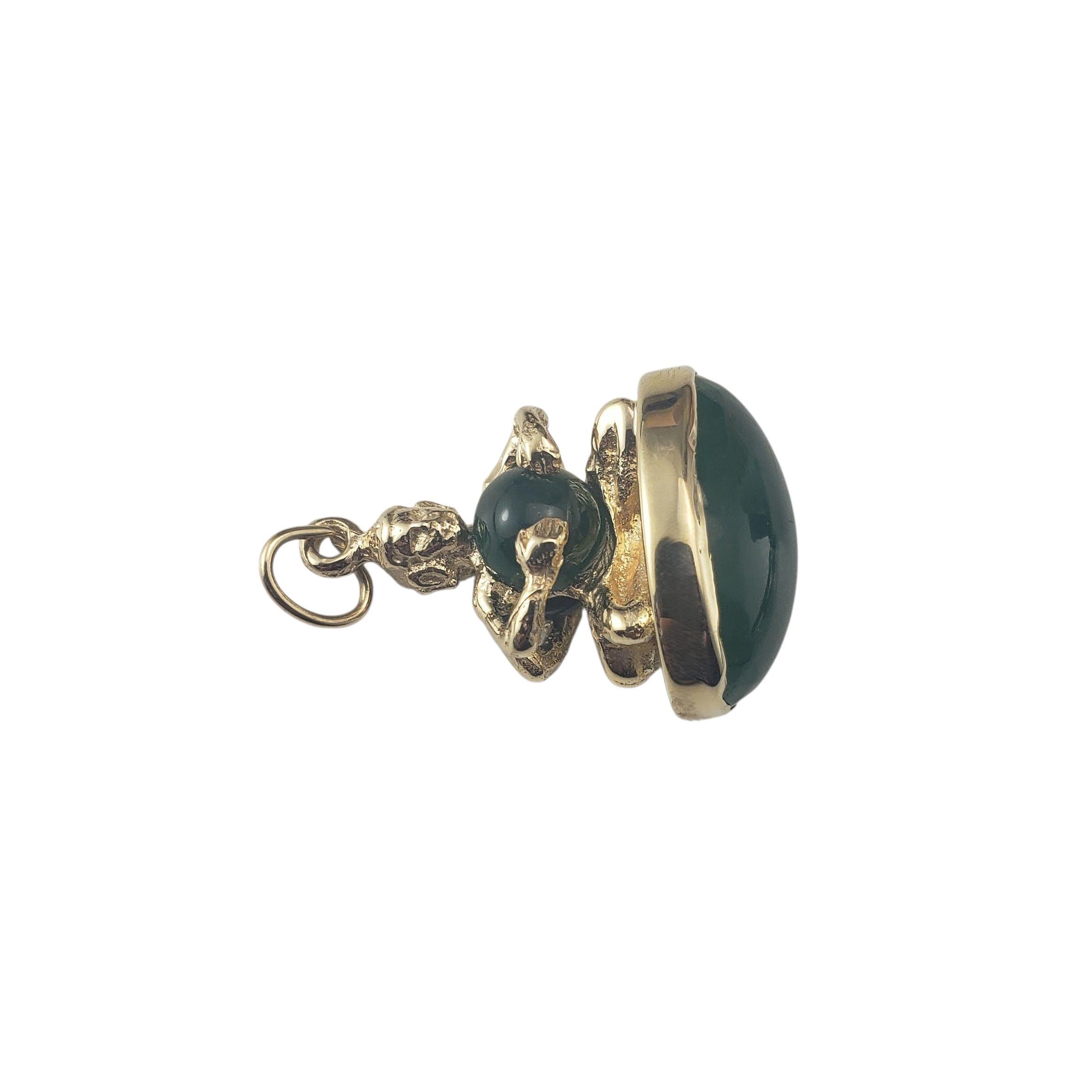Women's 14K Yellow Gold Chalcedony Double-Sided Figure Pendant JAGi Certified #22651 For Sale