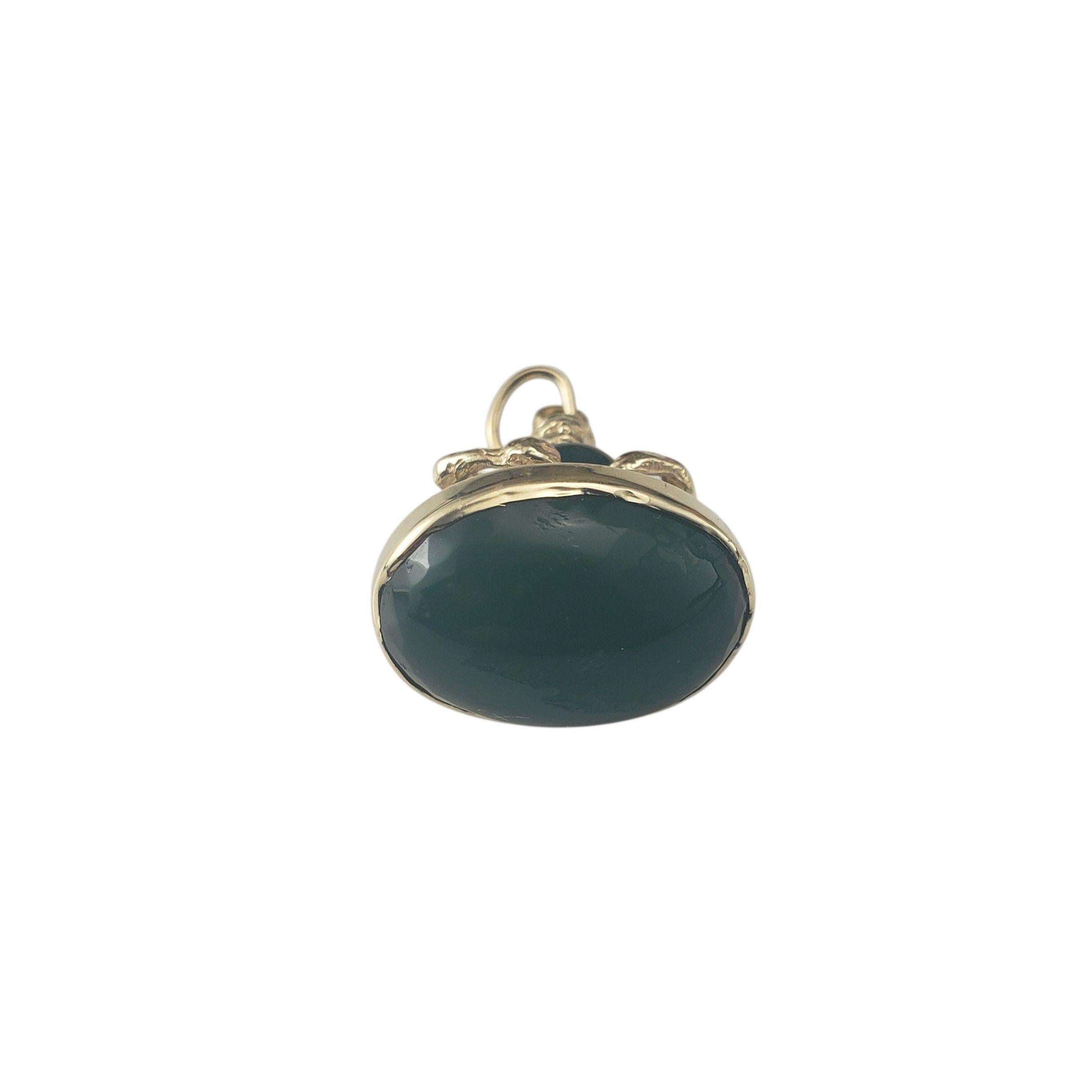 14K Yellow Gold Chalcedony Double-Sided Figure Pendant JAGi Certified #22651 For Sale 1