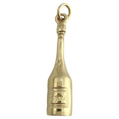 14K Yellow Gold Champagne Bottle Charm