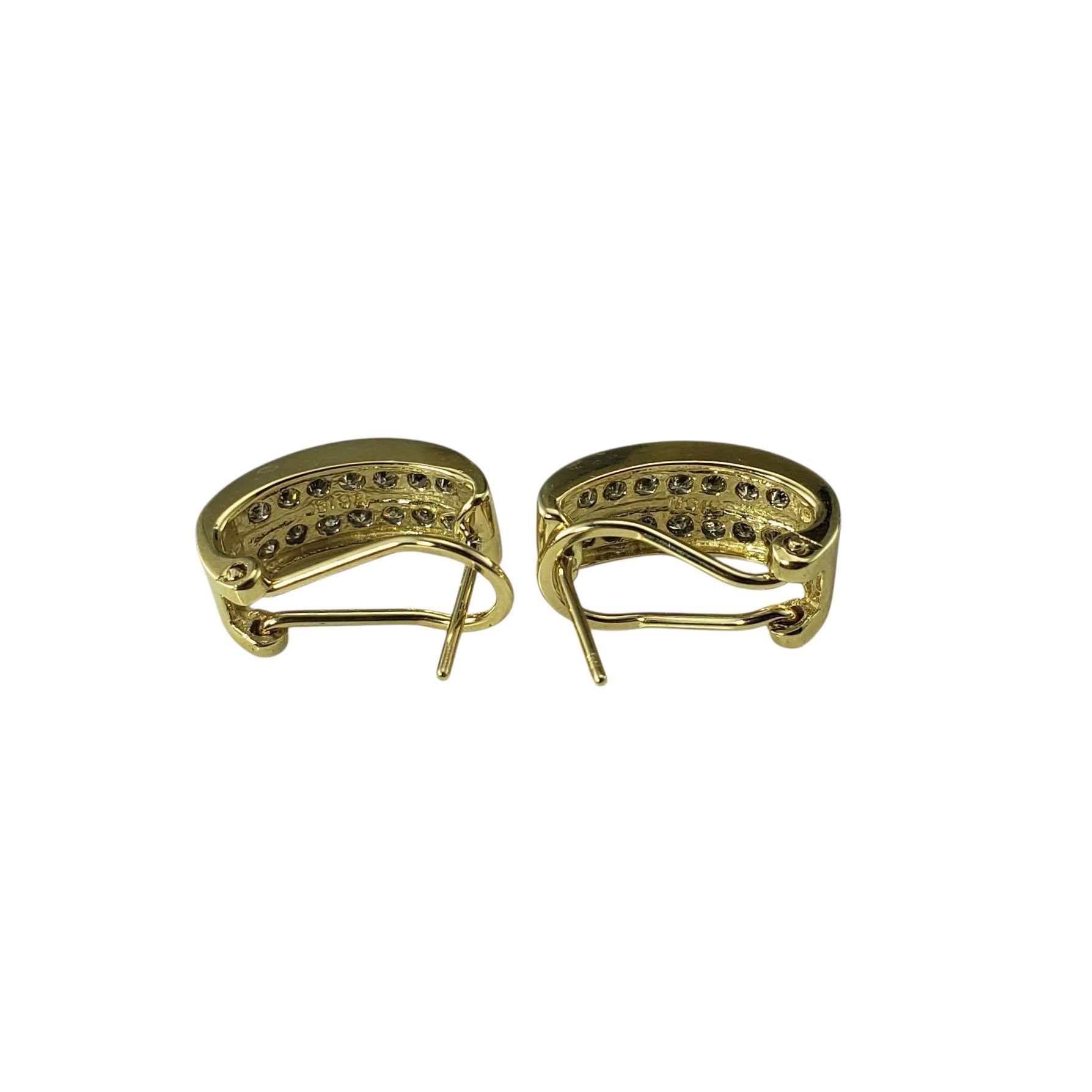 14K Gelbgold Champagner Diamant Omega Back Ohrringe #22983 im Zustand „Gut“ im Angebot in Washington Depot, CT
