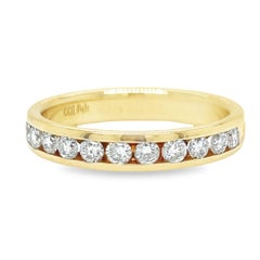 Channel Set Diamond Wedding Band 14K Yellow Gold