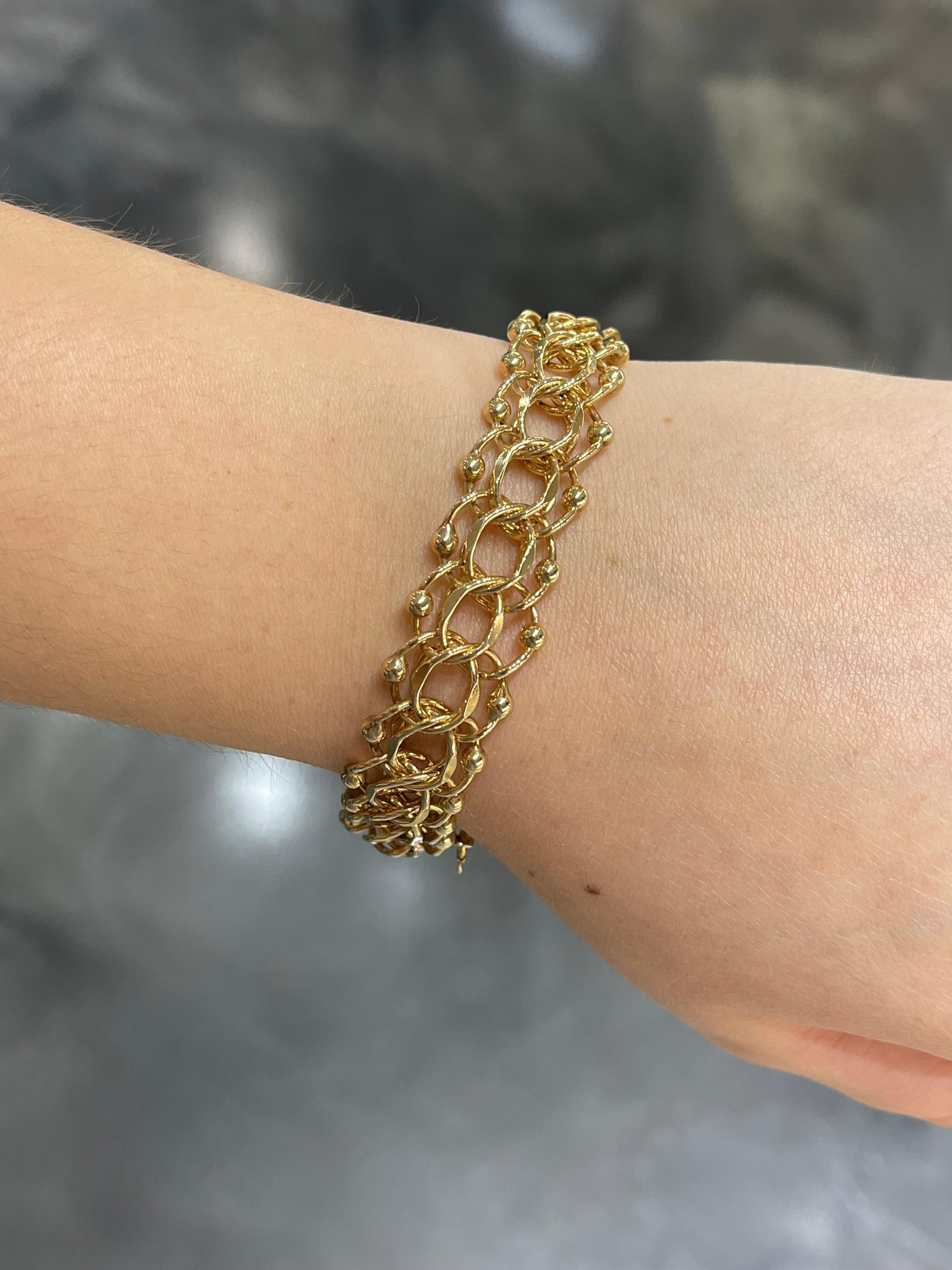 Women's 14K Yellow Gold Charm Bracelet For Sale