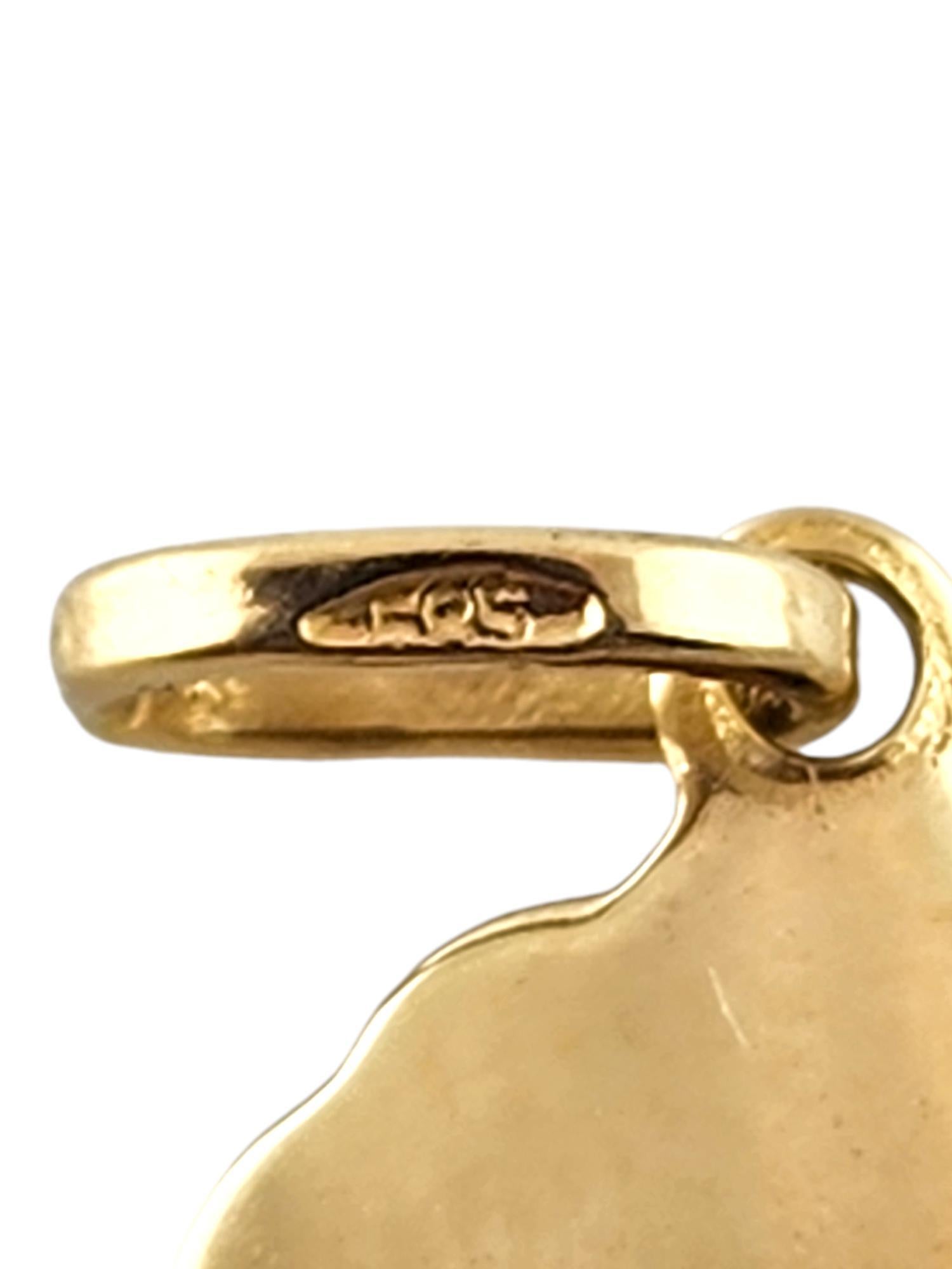 Women's 14K Yellow Gold Cherub Angel Medallion Charm #18407