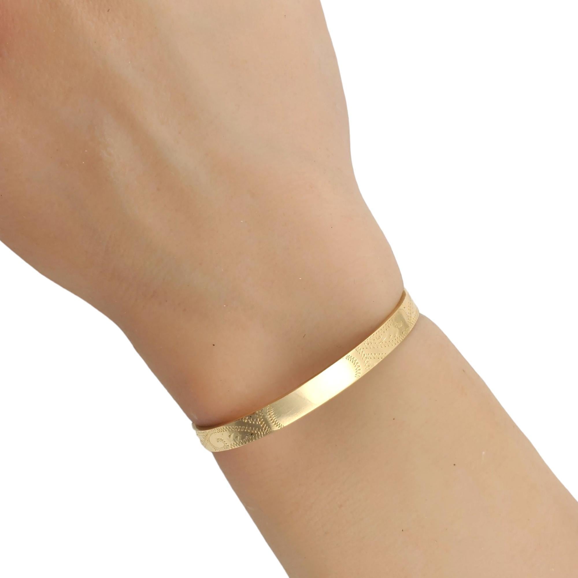 14K Yellow Gold Children's Bangle Bracelet #17742 5