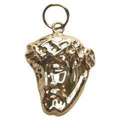 Charm a forma di testa di Cristo in oro giallo 14K #25213