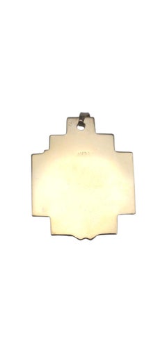 14K Yellow Gold Christ Head Cross Pendant #25270