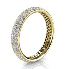 14K Yellow Gold Christa Three Row Eternity Diamond Ring '4/5 Ct. Tw'