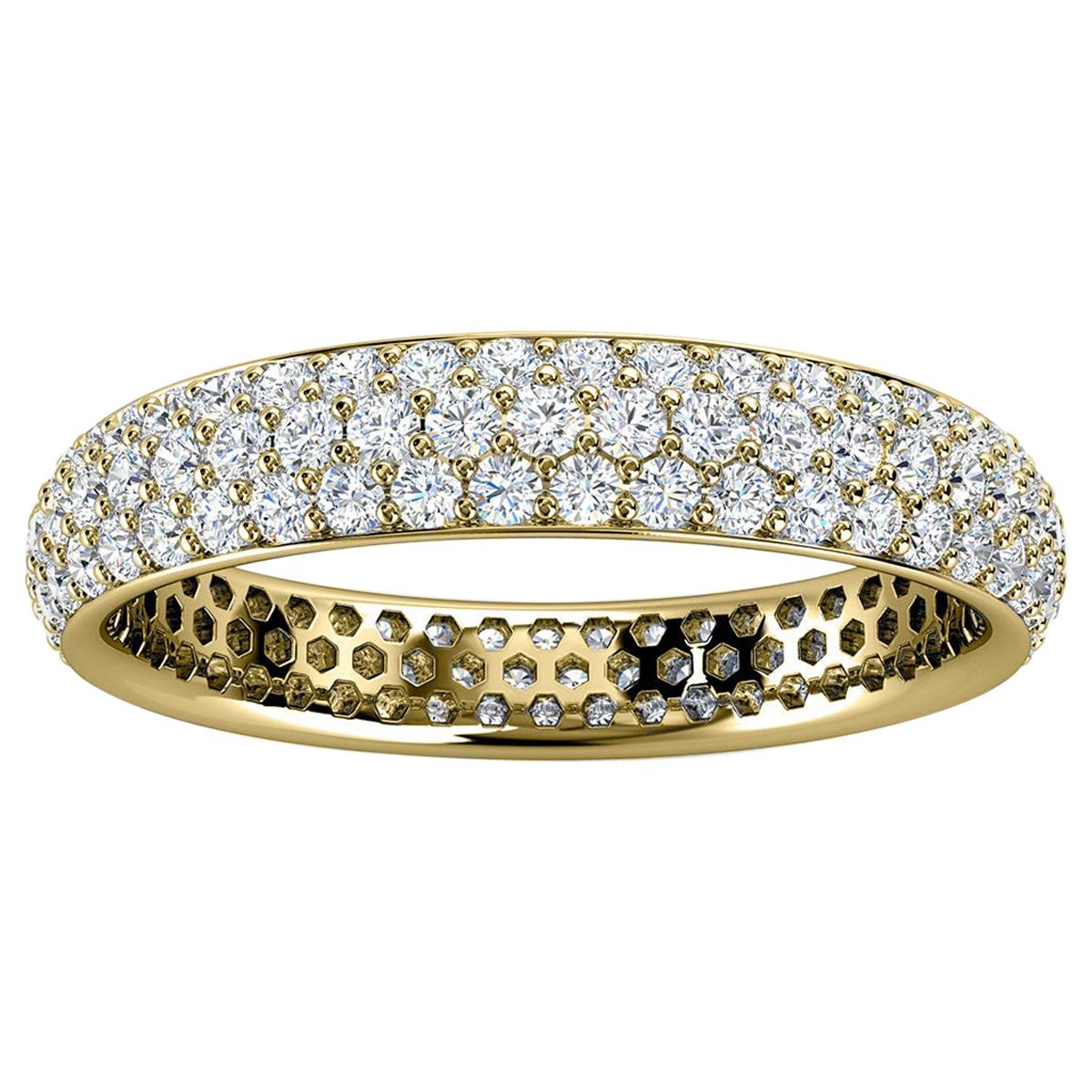 14K Yellow Gold Christa Three Row Eternity Diamond Ring '4/5 Ct. Tw' For Sale