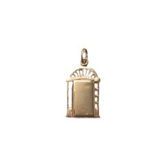 14K Yellow Gold Christmas Door Charm