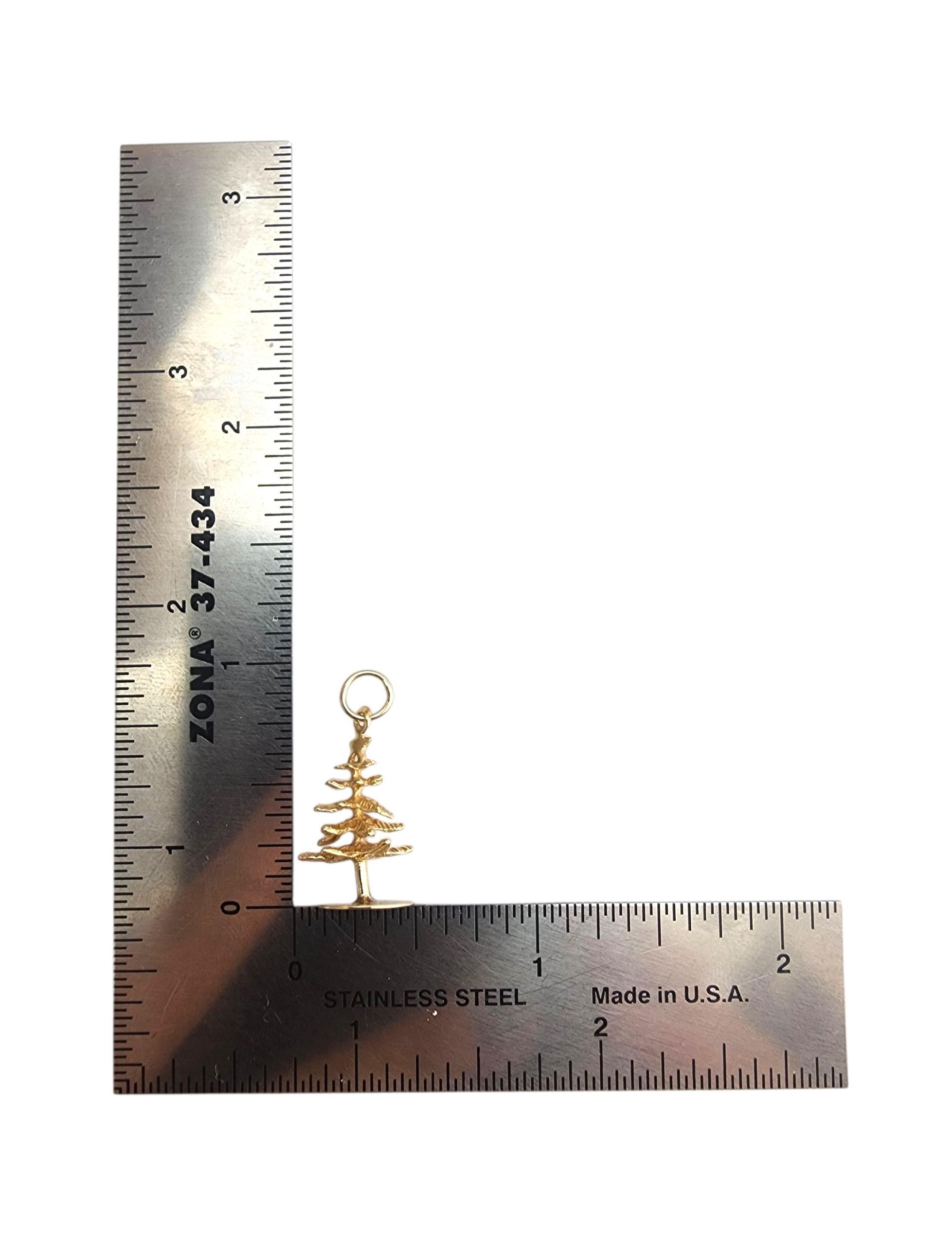 14K Yellow Gold Christmas Tree Charm #22864 For Sale 1