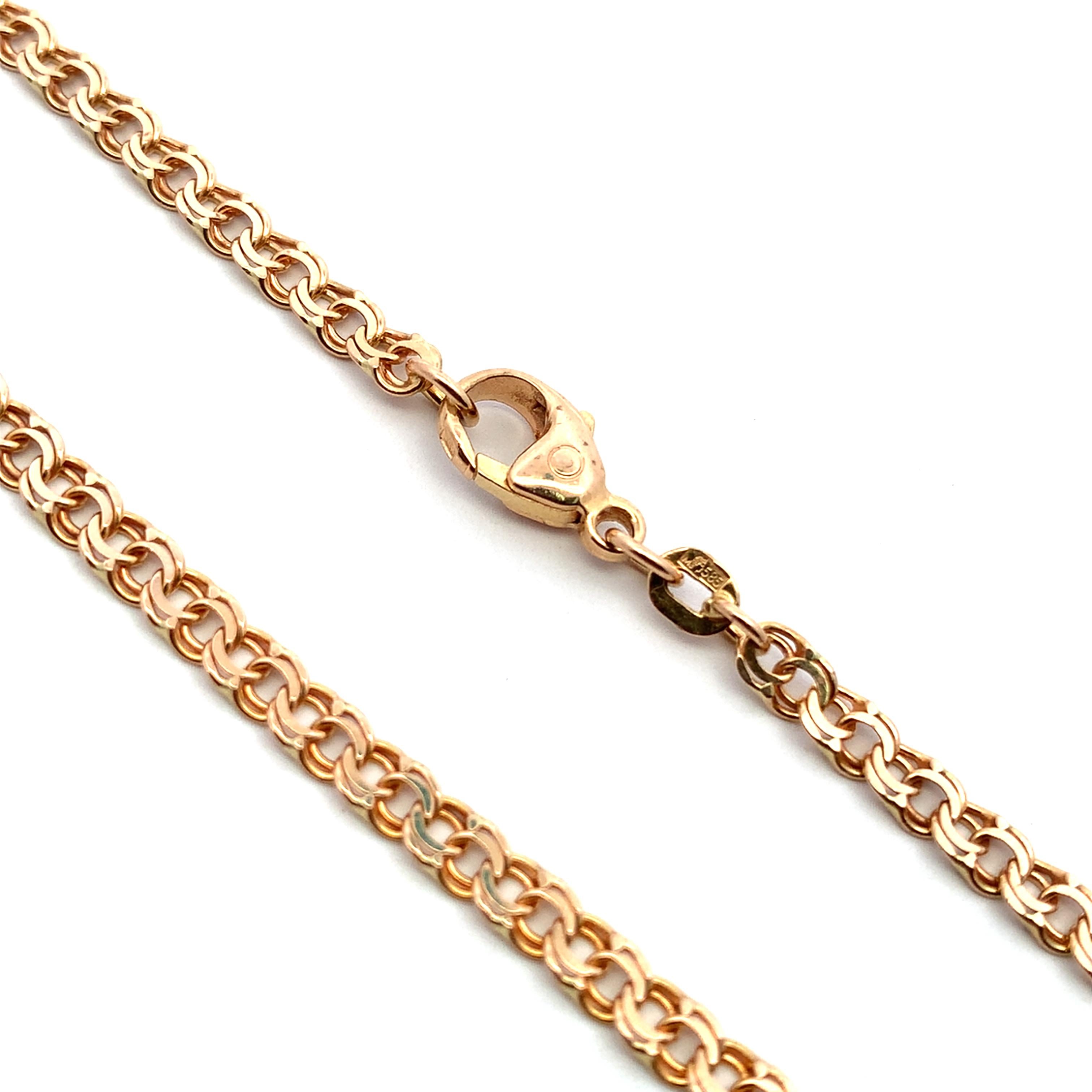 Collier à chaîne en or jaune 14k Neuf - En vente à London, GB