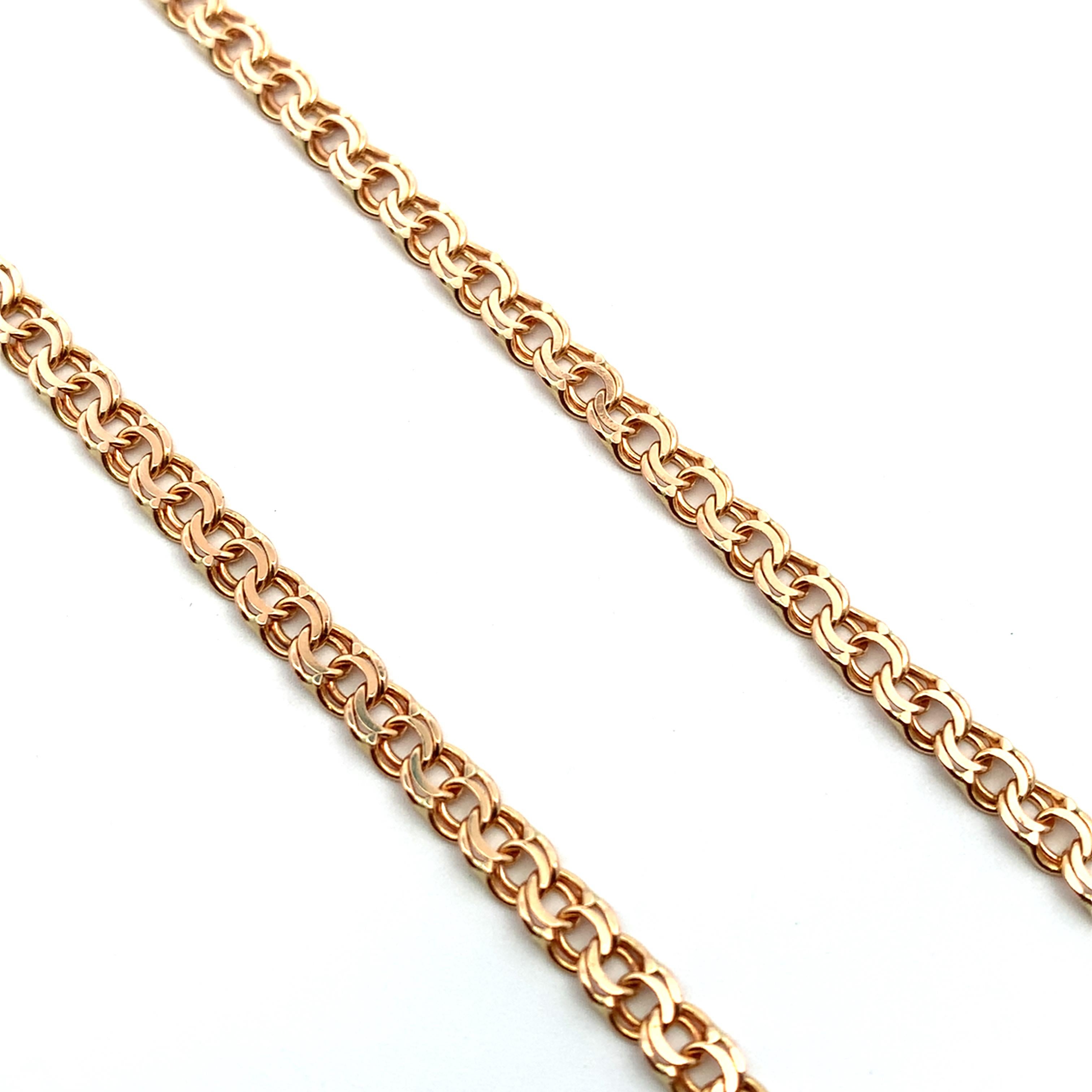 Collier à chaîne en or jaune 14k Unisexe en vente