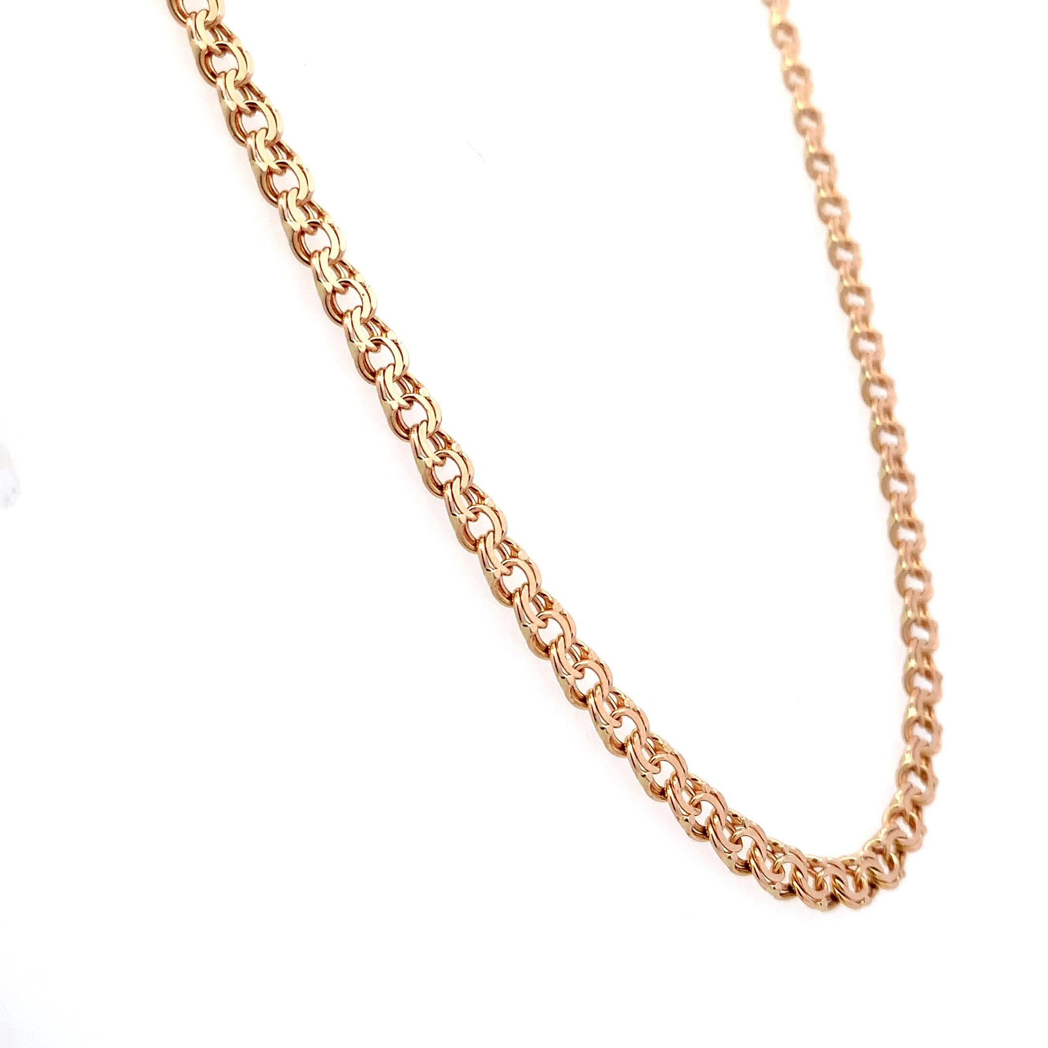 Collier à chaîne en or jaune 14k en vente 1