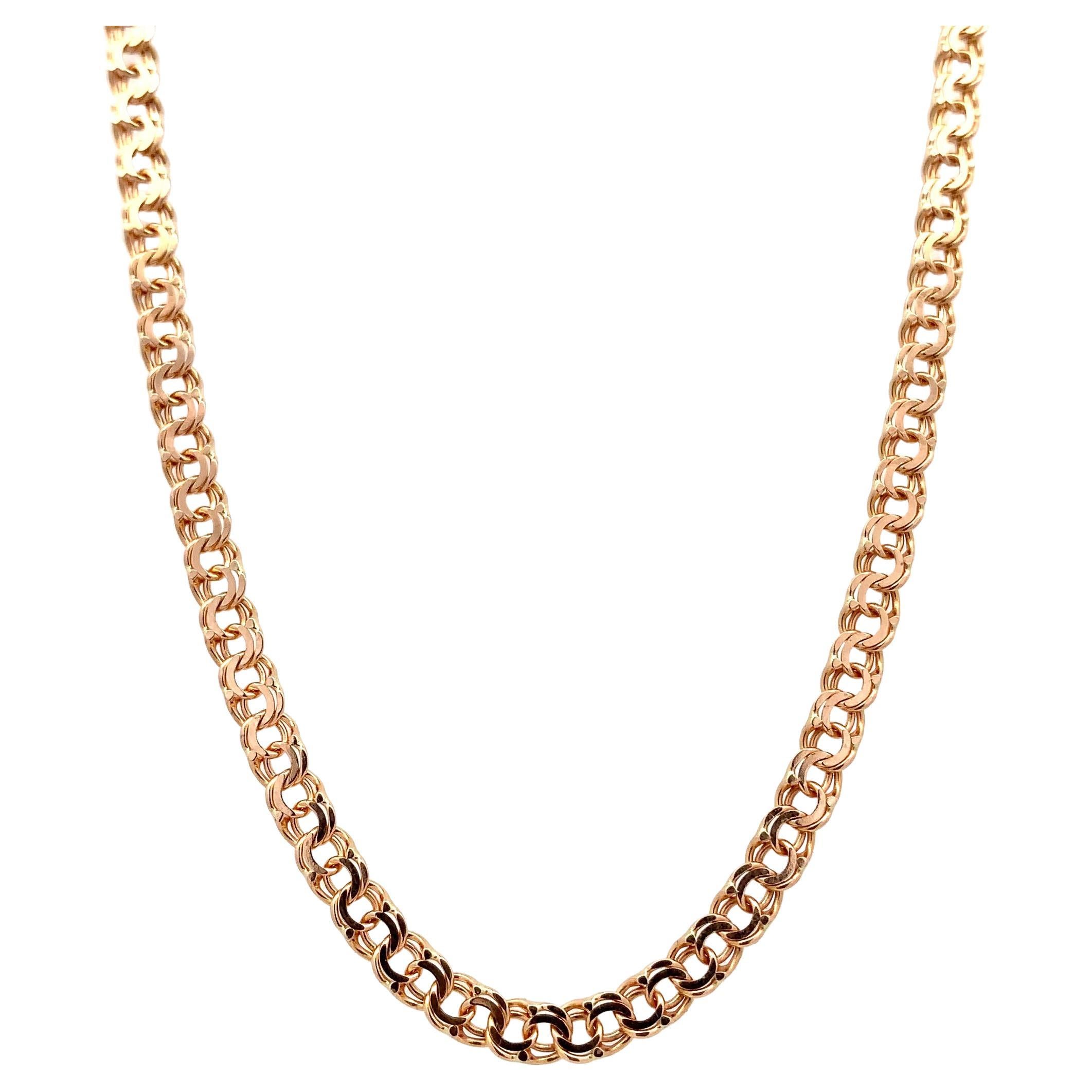 Collier à chaîne en or jaune 14k en vente
