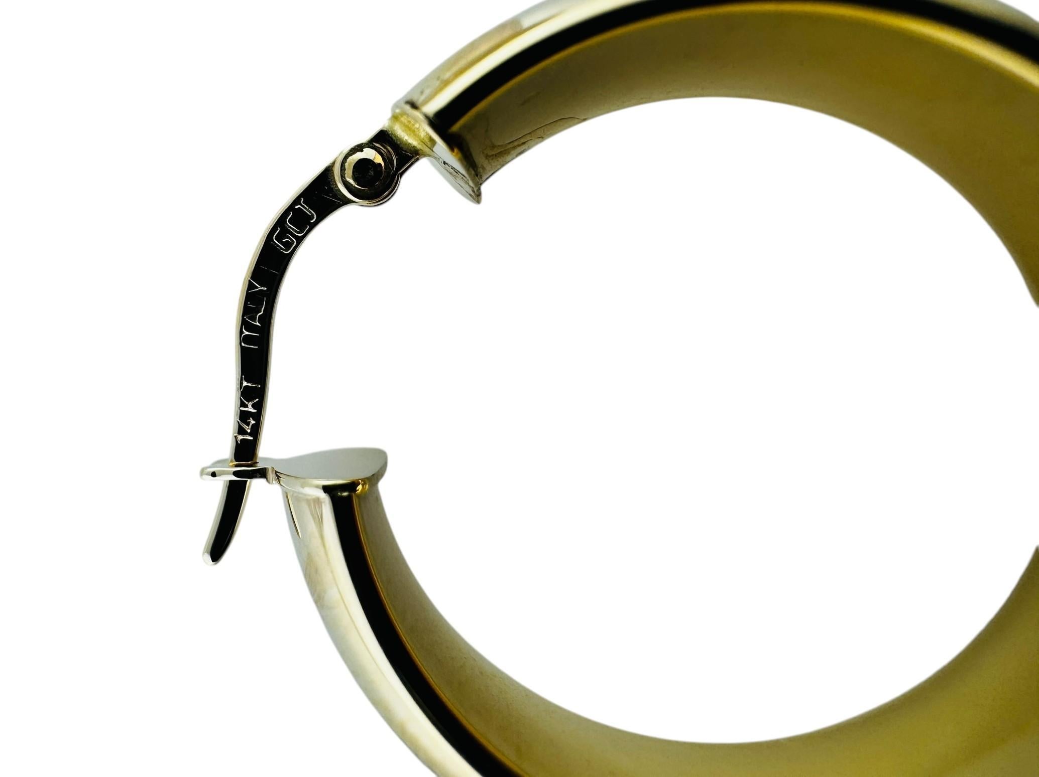 14K Yellow Gold Chunky Circular Hoop Earrings #20690 For Sale 1