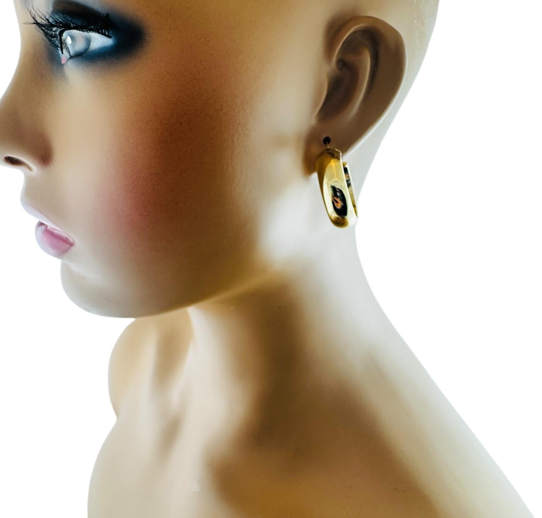 14K Yellow Gold Chunky Circular Hoop Earrings #20690 For Sale 4