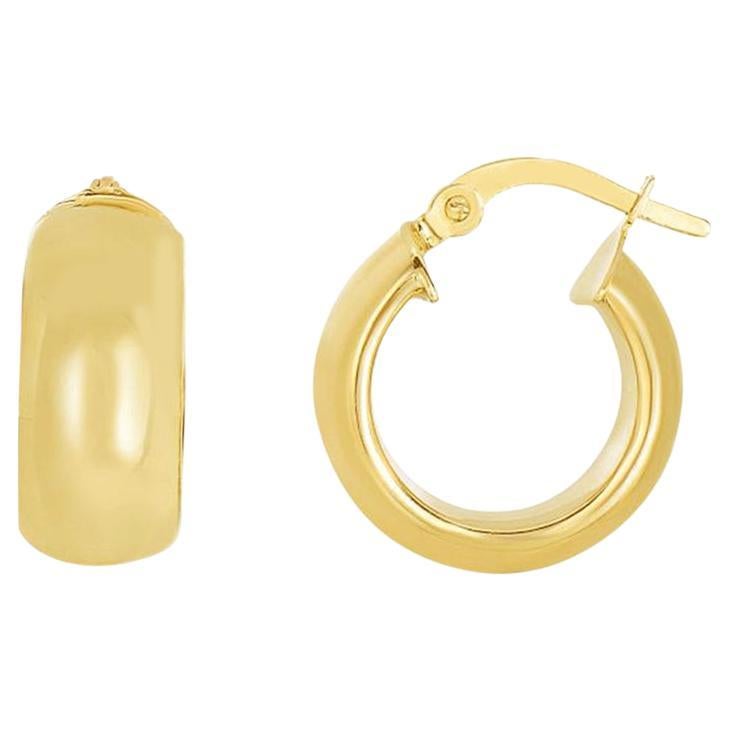 14k Yellow Gold Chunky Hoop Earrings