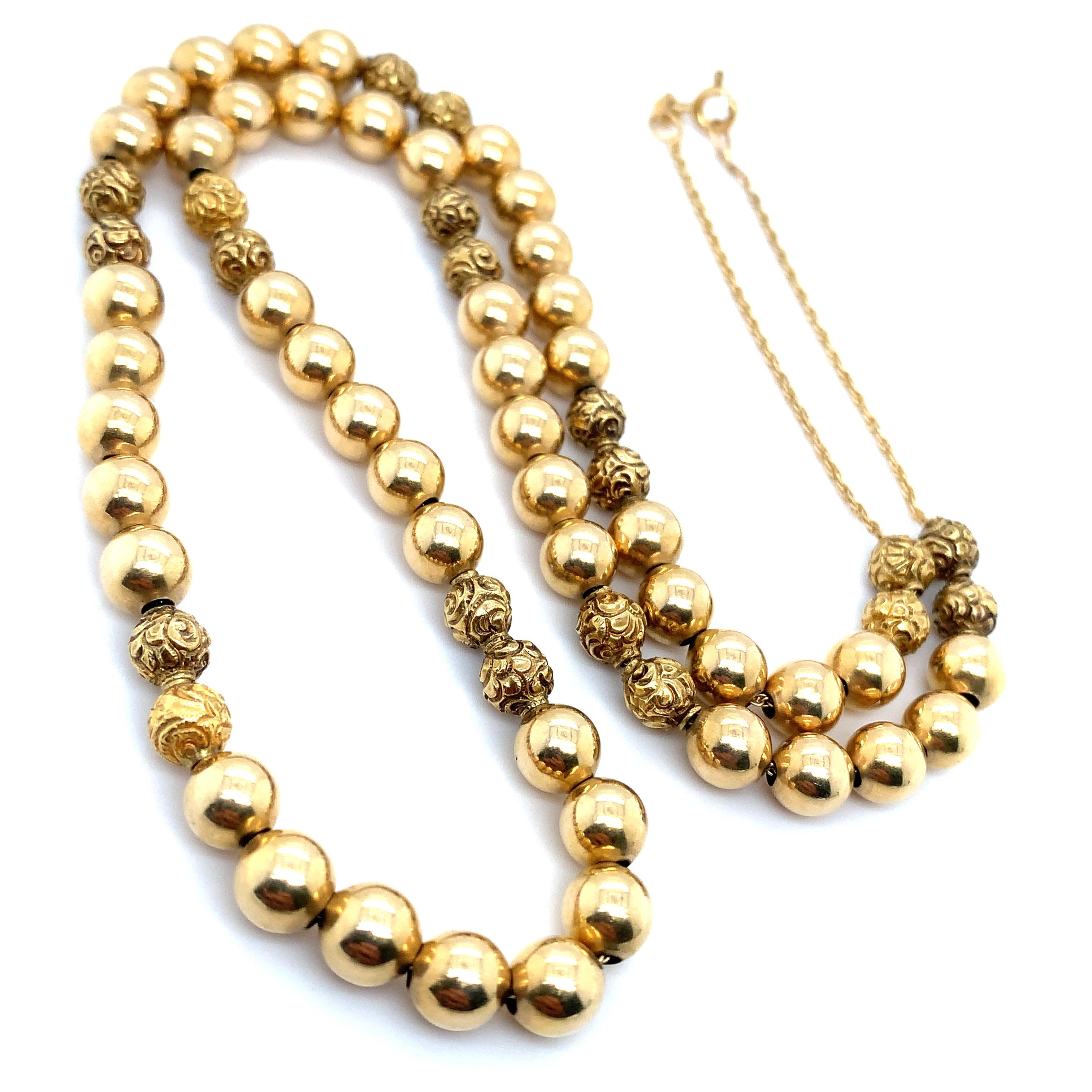14K Yellow Gold Chunky Muslim Islamic Tasbih Misbaha Prayer Beads In New Condition For Sale In London, GB