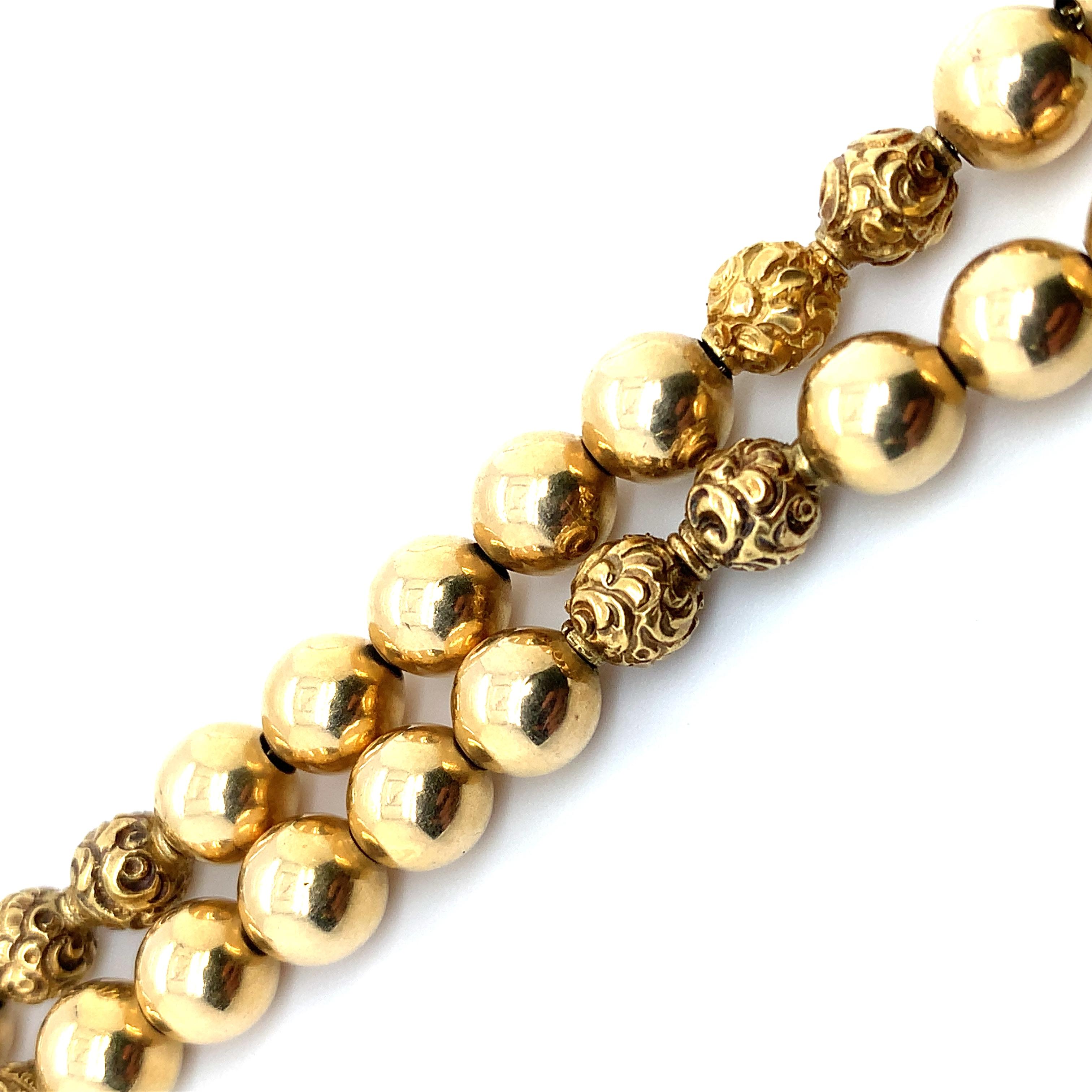 Women's or Men's 14K Yellow Gold Chunky Muslim Islamic Tasbih Misbaha Prayer Beads For Sale