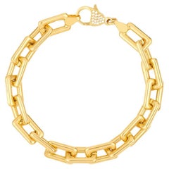 Bracciale con graffette in oro giallo 14K con chiusura a diamante