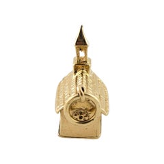 14k Yellow Gold Church Charm