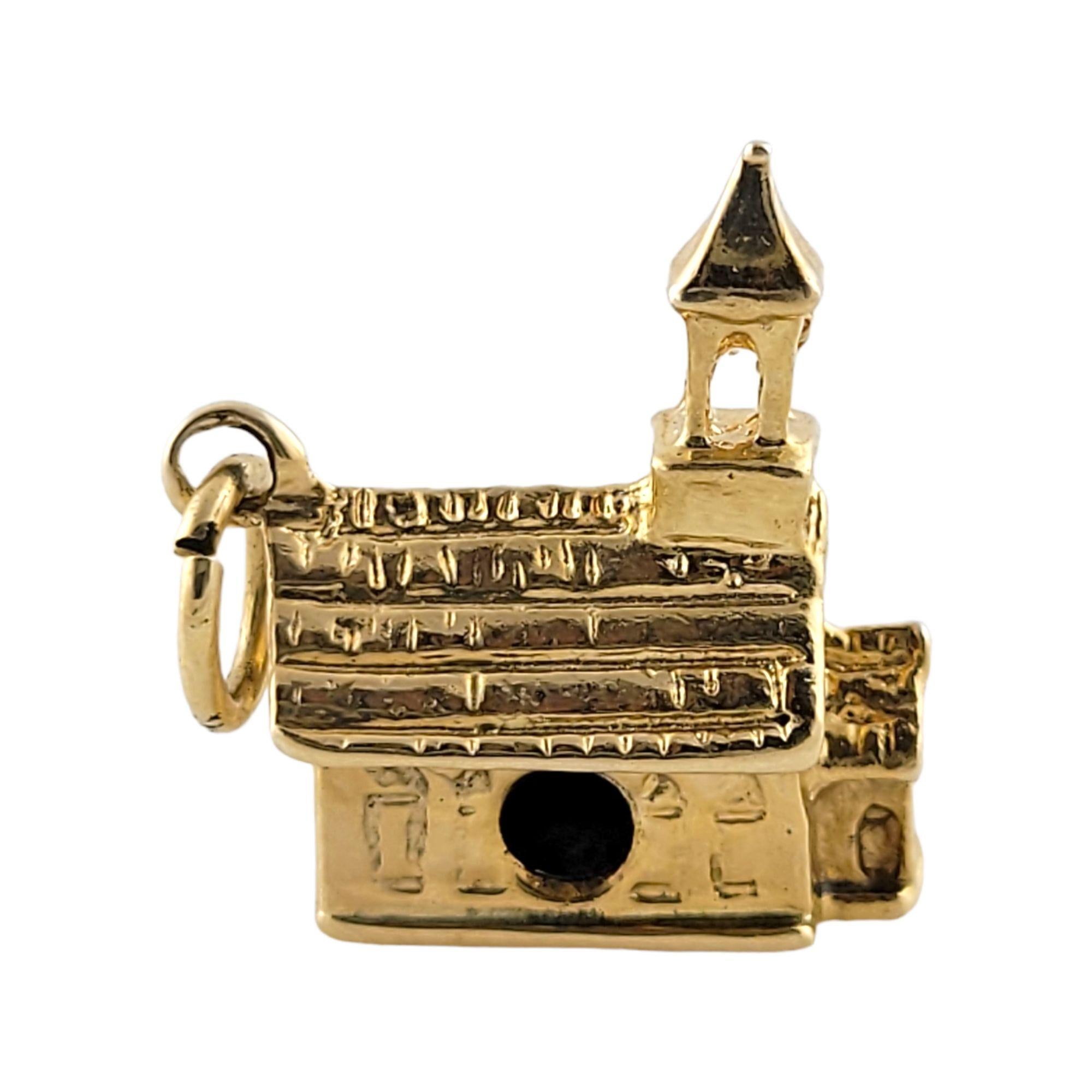 14k Yellow Gold Church Charm For Sale 1
