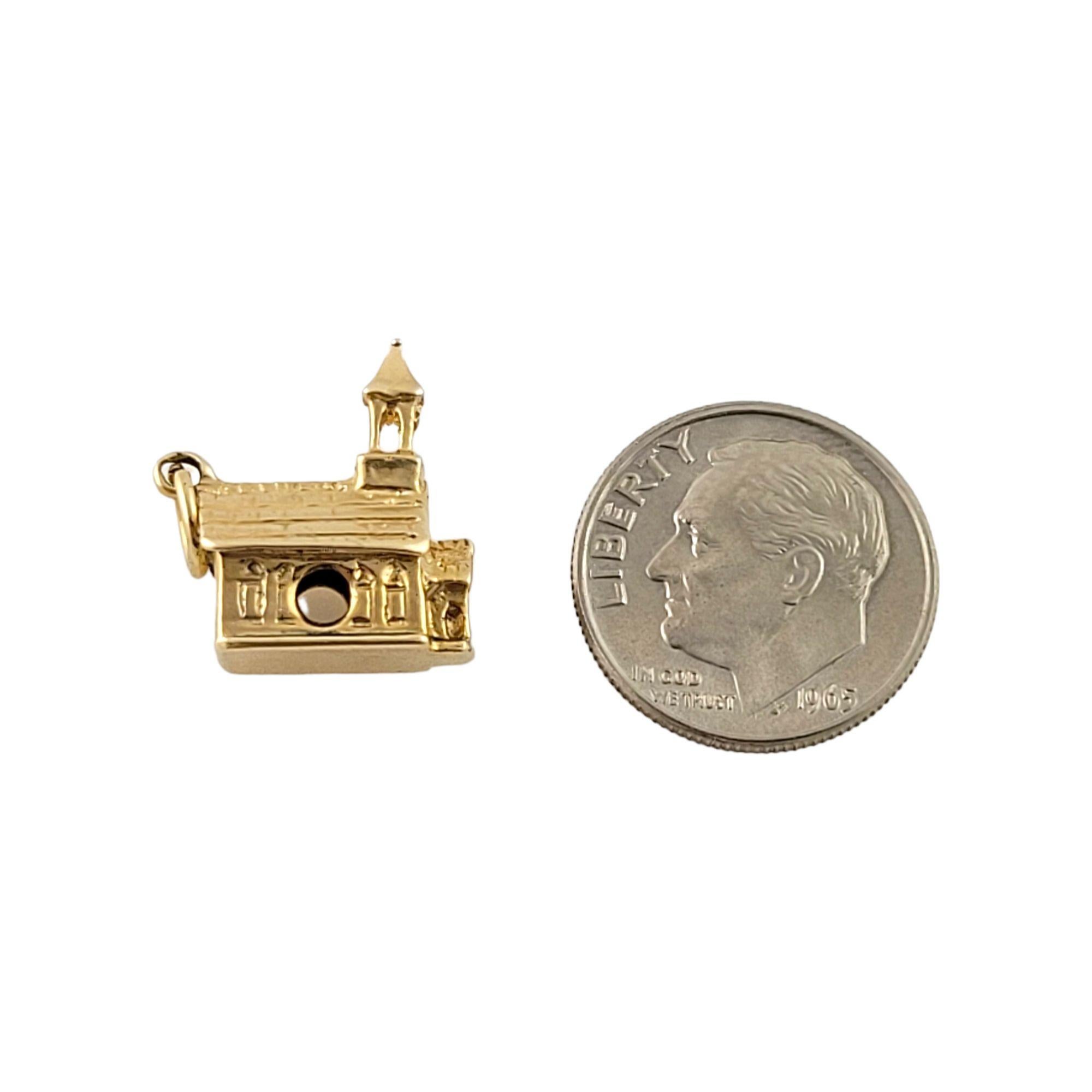 14k Yellow Gold Church Charm For Sale 2