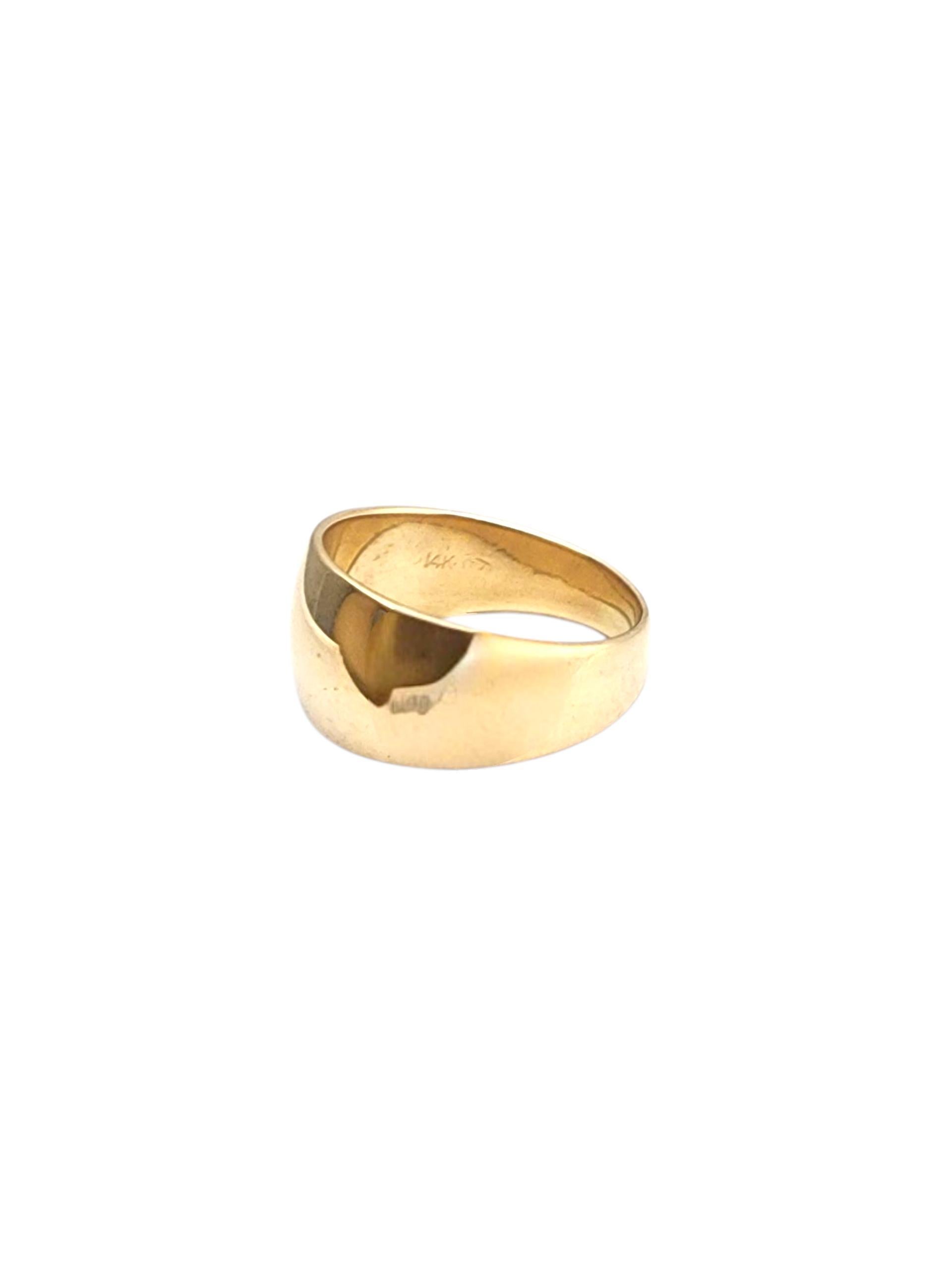 14K Gelbgold Zigarre Band Ring #22855 im Angebot 3