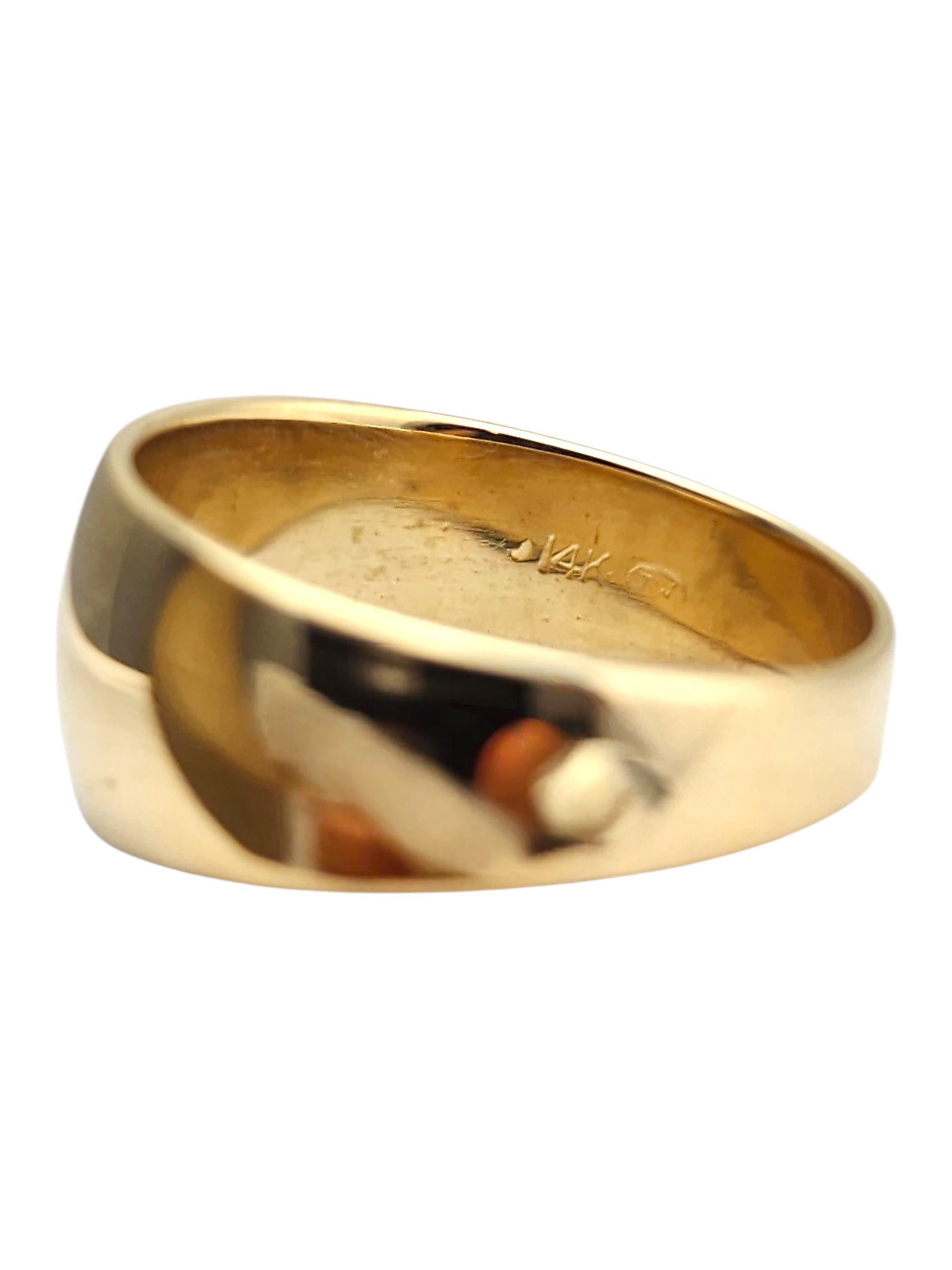 14K Gelbgold Zigarre Band Ring #22855 im Angebot 4