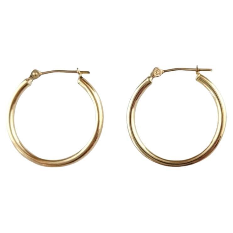 14K Yellow Gold Circle Hoop Earrings #16774 For Sale