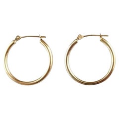 14K Yellow Gold Circle Hoop Earrings #16774