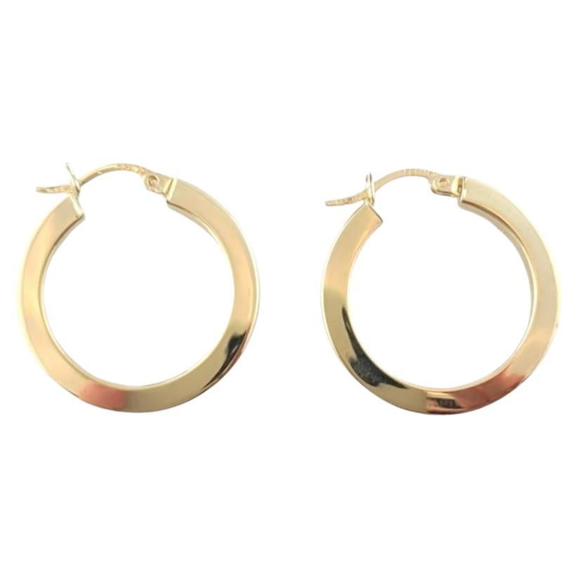 14K Yellow Gold Circle Hoop Earrings #16783 For Sale