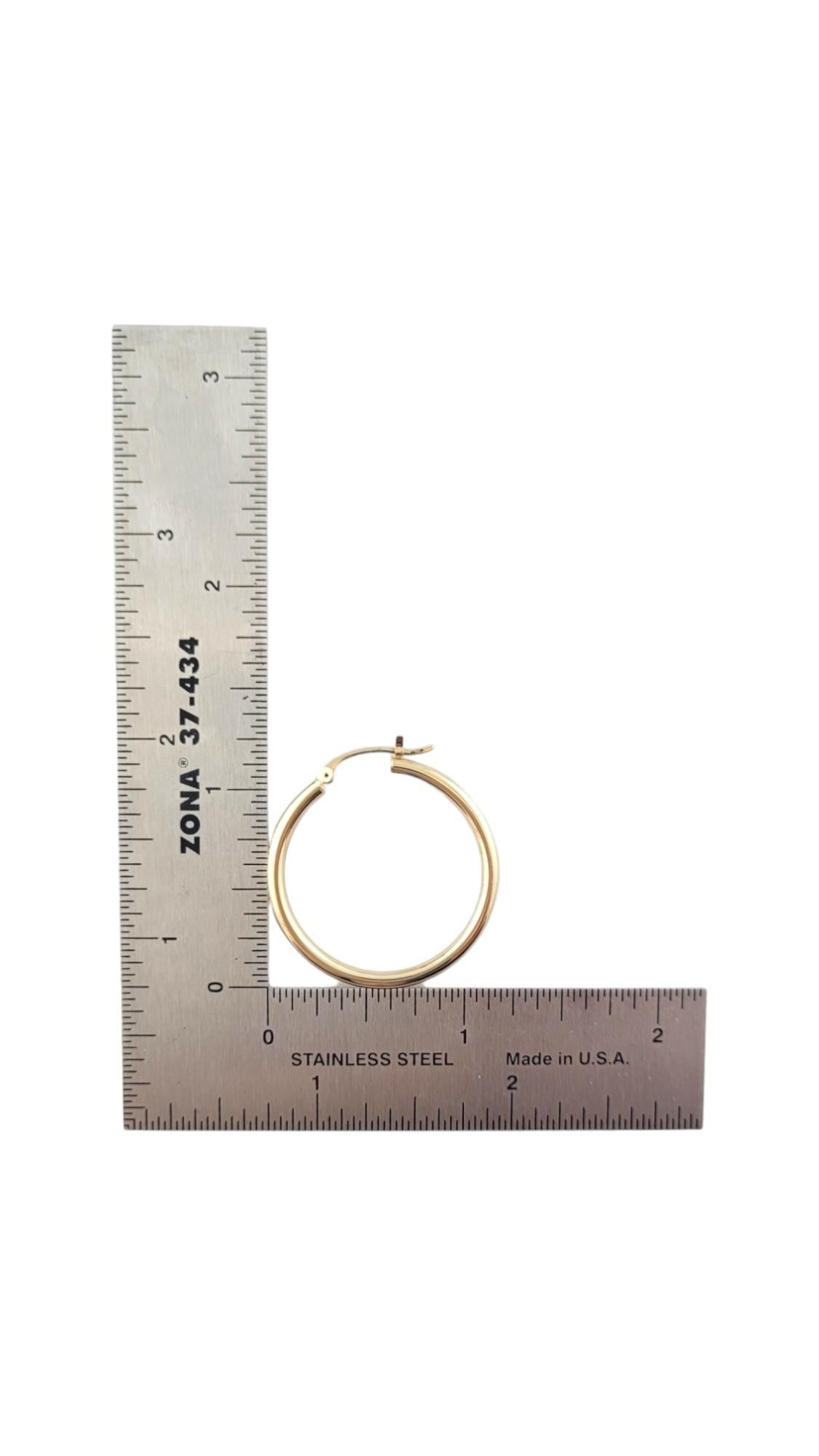 14K Yellow Gold Circle Hoop Earrings #16784 For Sale 6