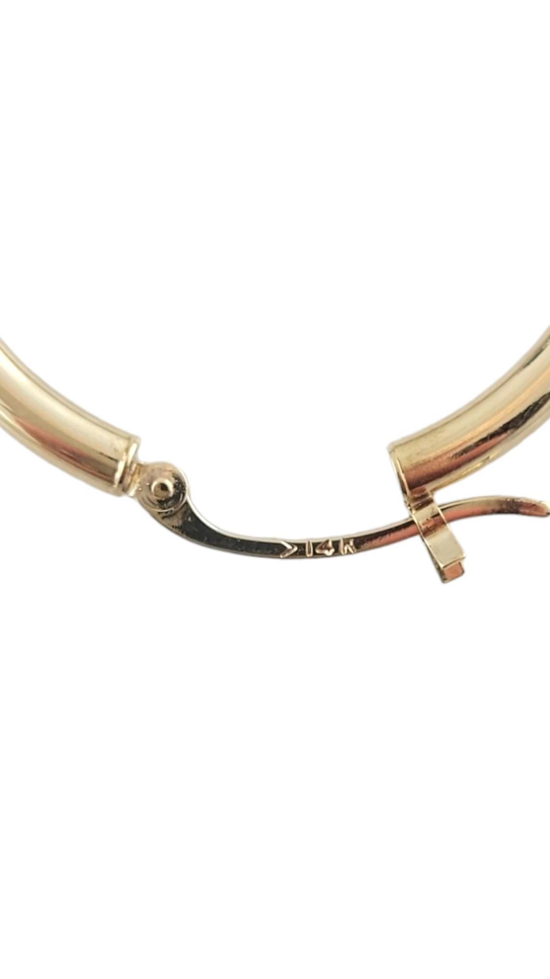 14K Yellow Gold Circle Hoop Earrings #16784 For Sale 5