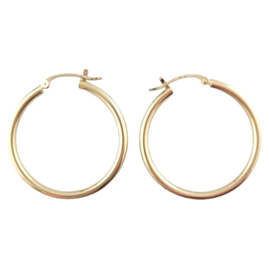 14K Yellow Gold Circle Hoop Earrings #16784 For Sale
