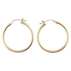 14K Yellow Gold Circle Hoop Earrings #16784
