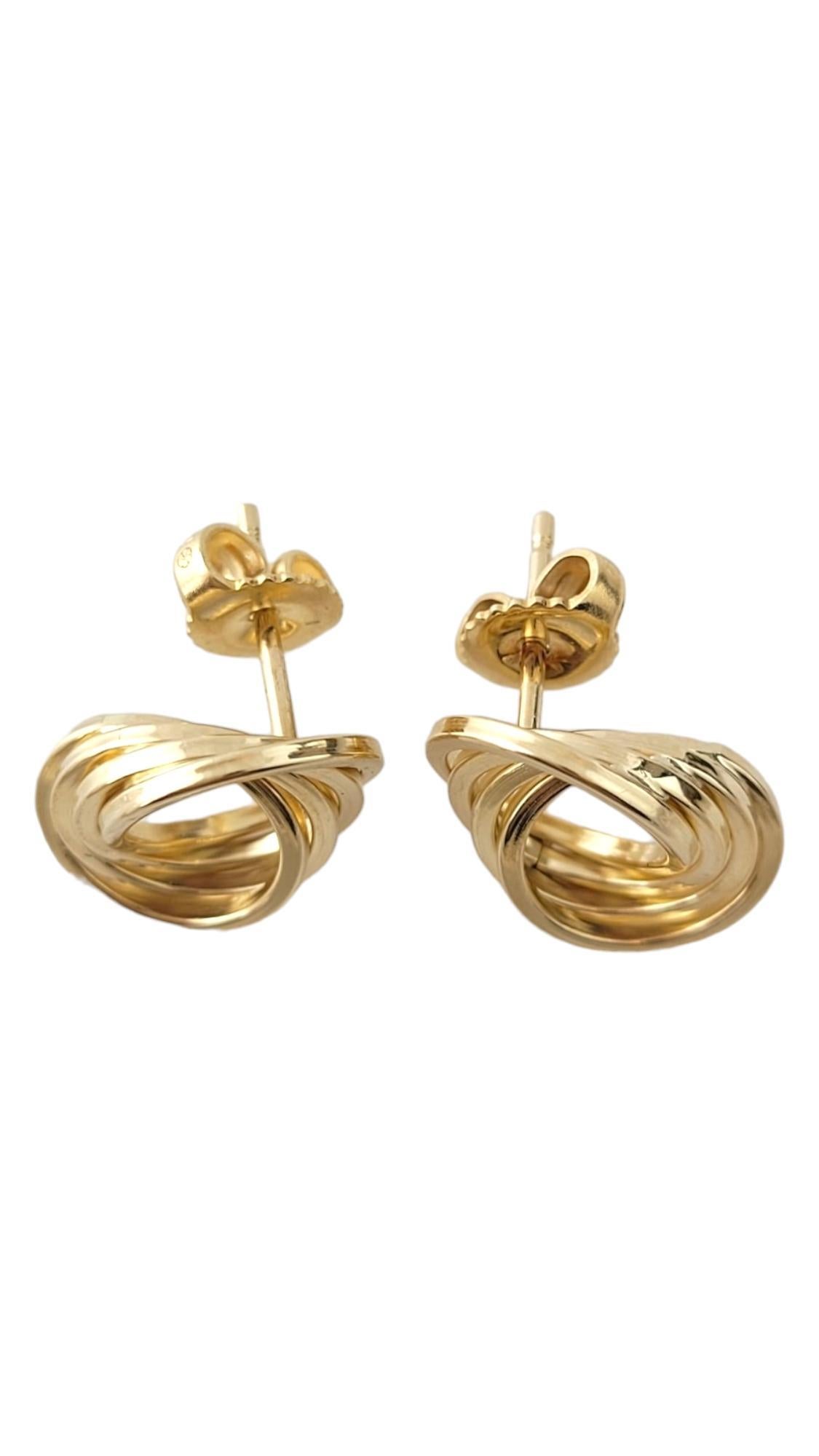 14K Yellow Gold Circle Knot Earrings #16875 For Sale 1