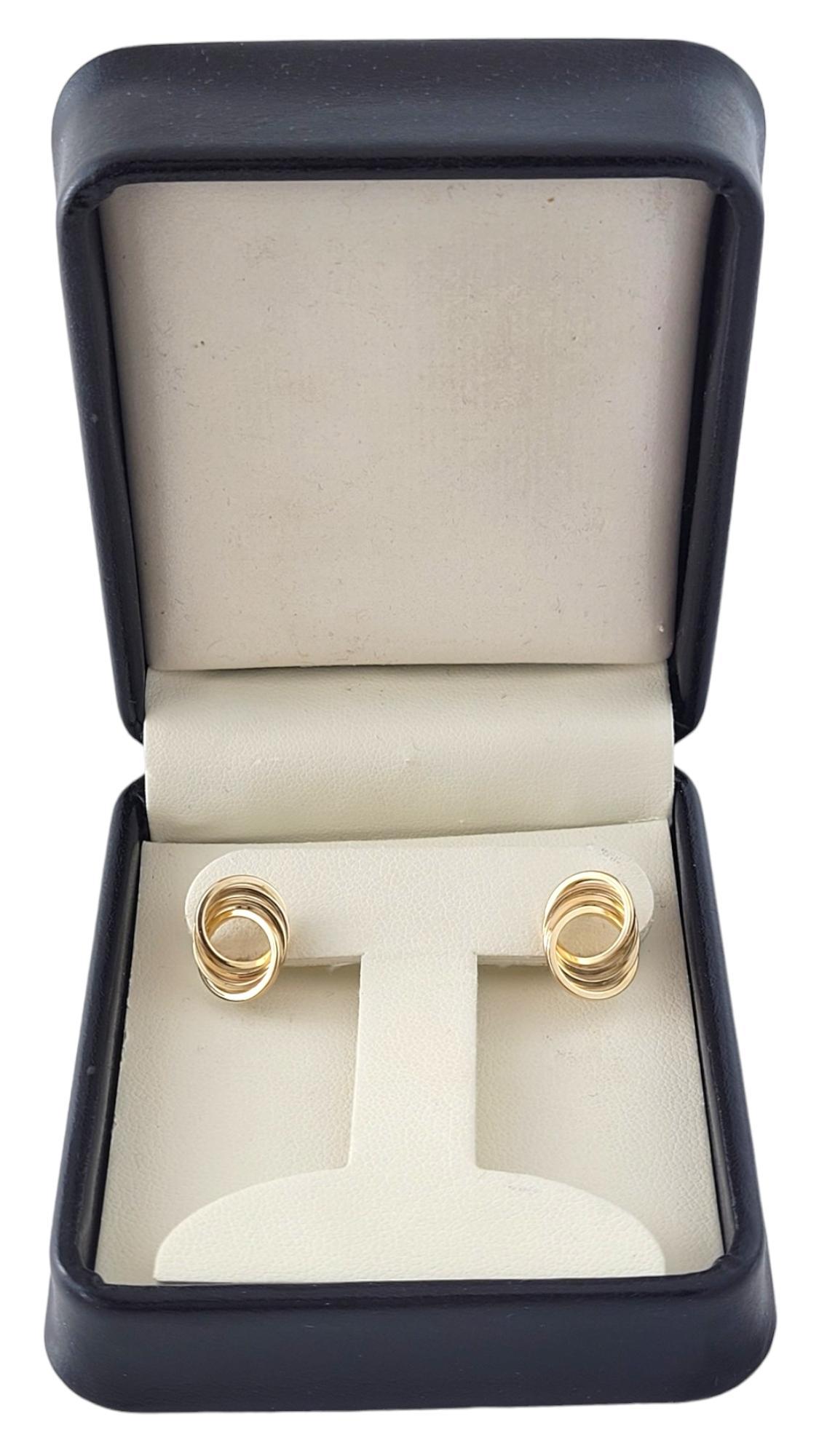 14K Yellow Gold Circle Knot Earrings #16875 For Sale 3