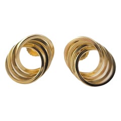 Orecchini a cerchio in oro giallo 14K #16875