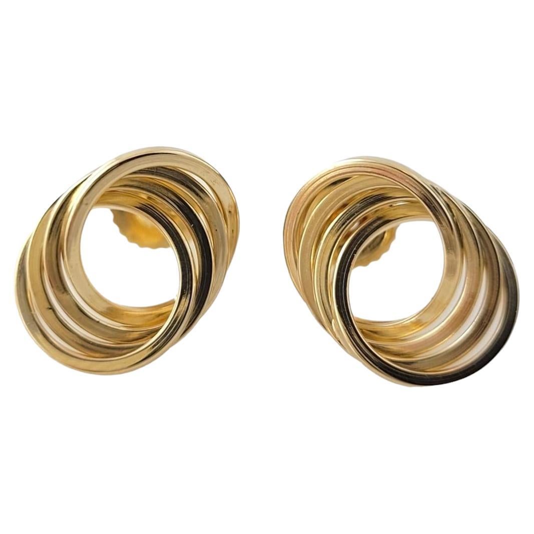 14K Yellow Gold Circle Knot Earrings #16875