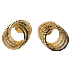 Boucles d'oreilles en or jaune 14K avec nœud circulaire #16875