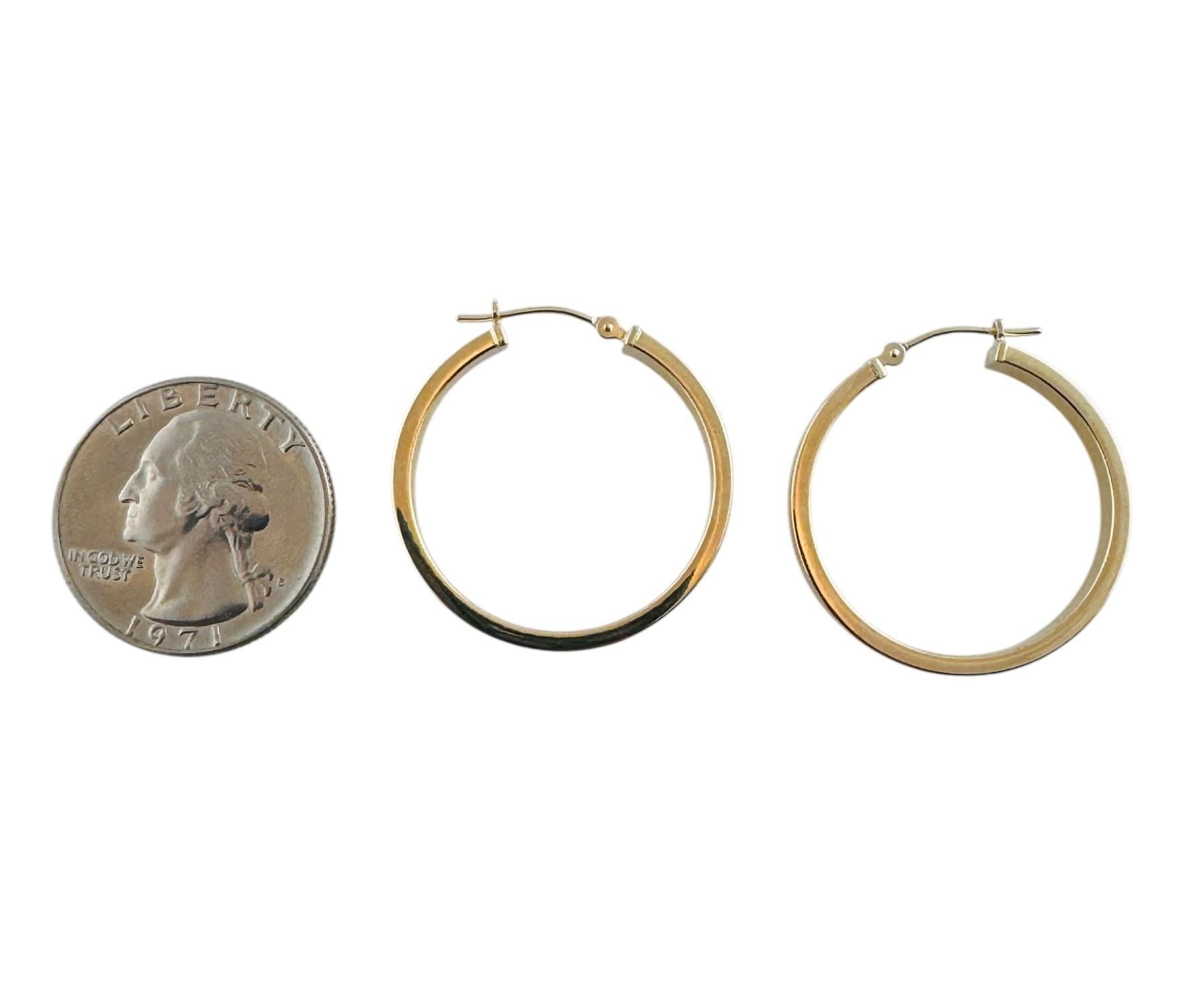 14K Yellow Gold Circular Hoop Earrings #20683 For Sale 6