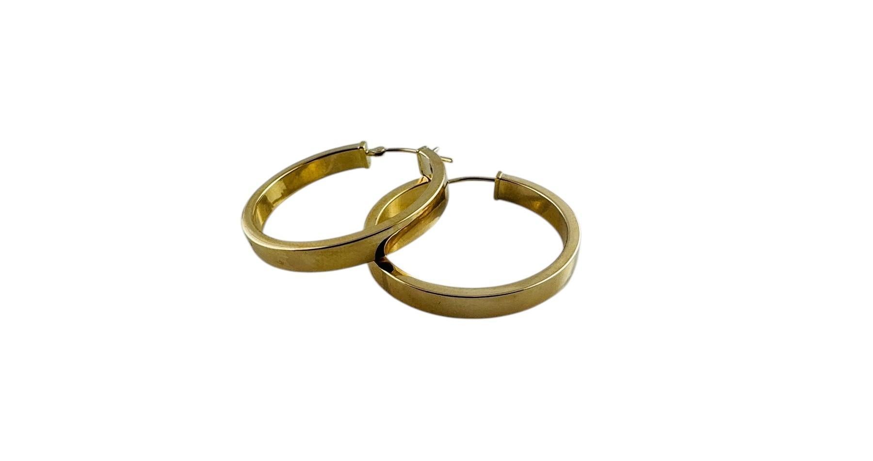 14K Yellow Gold Circular Hoop Earrings #20683 For Sale 2