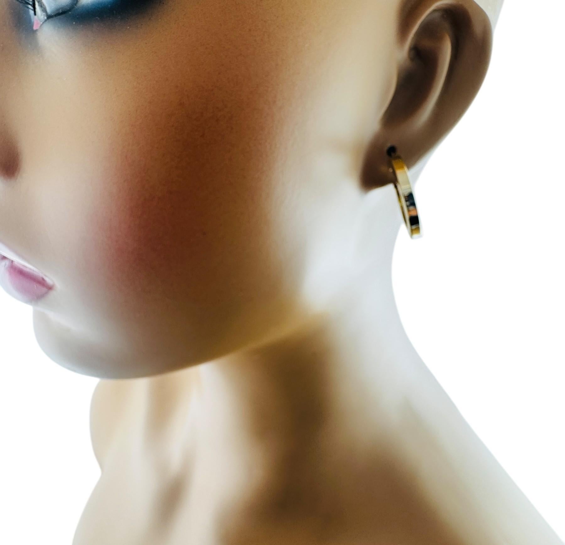 14K Yellow Gold Circular Hoop Earrings #20683 For Sale 3