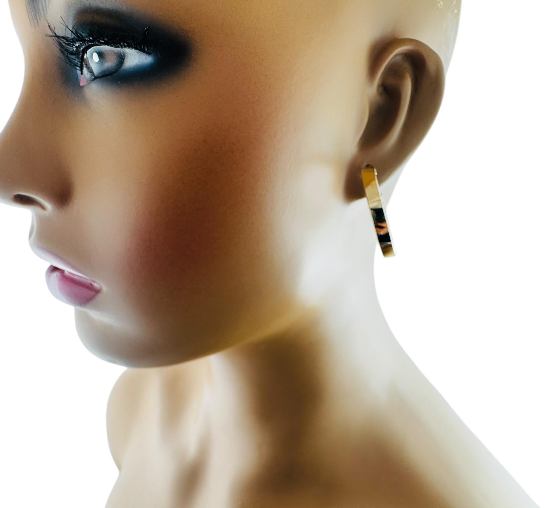 14K Yellow Gold Circular Hoop Earrings #20683 For Sale 5