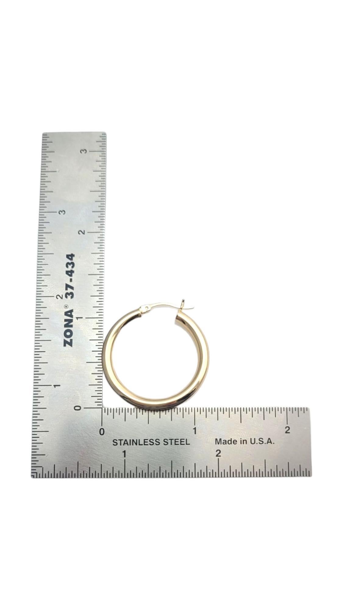 14K Yellow Gold Circular Hoop Earrings #21113 For Sale 1