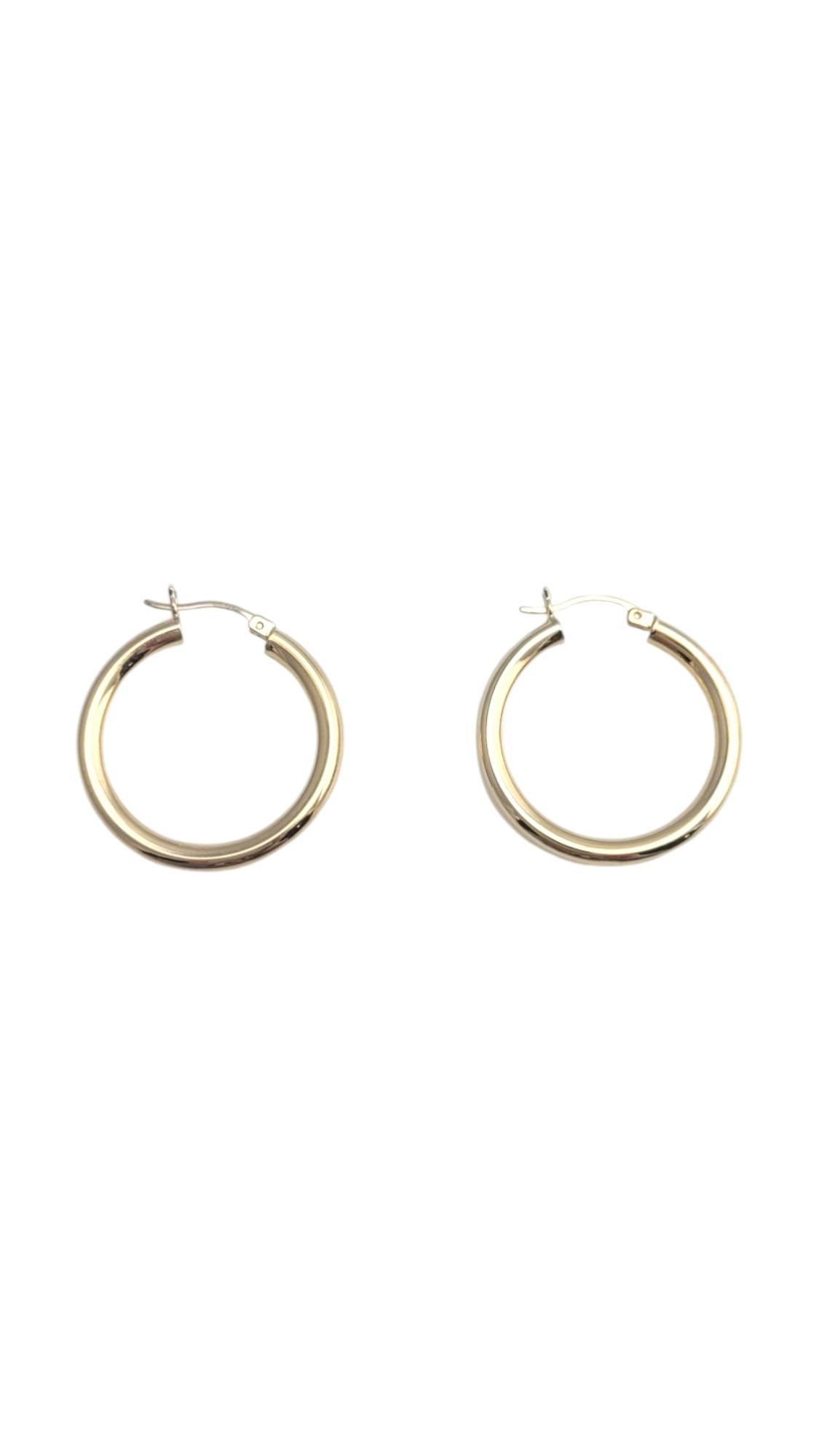 14K Yellow Gold Circular Hoop Earrings #21113 For Sale