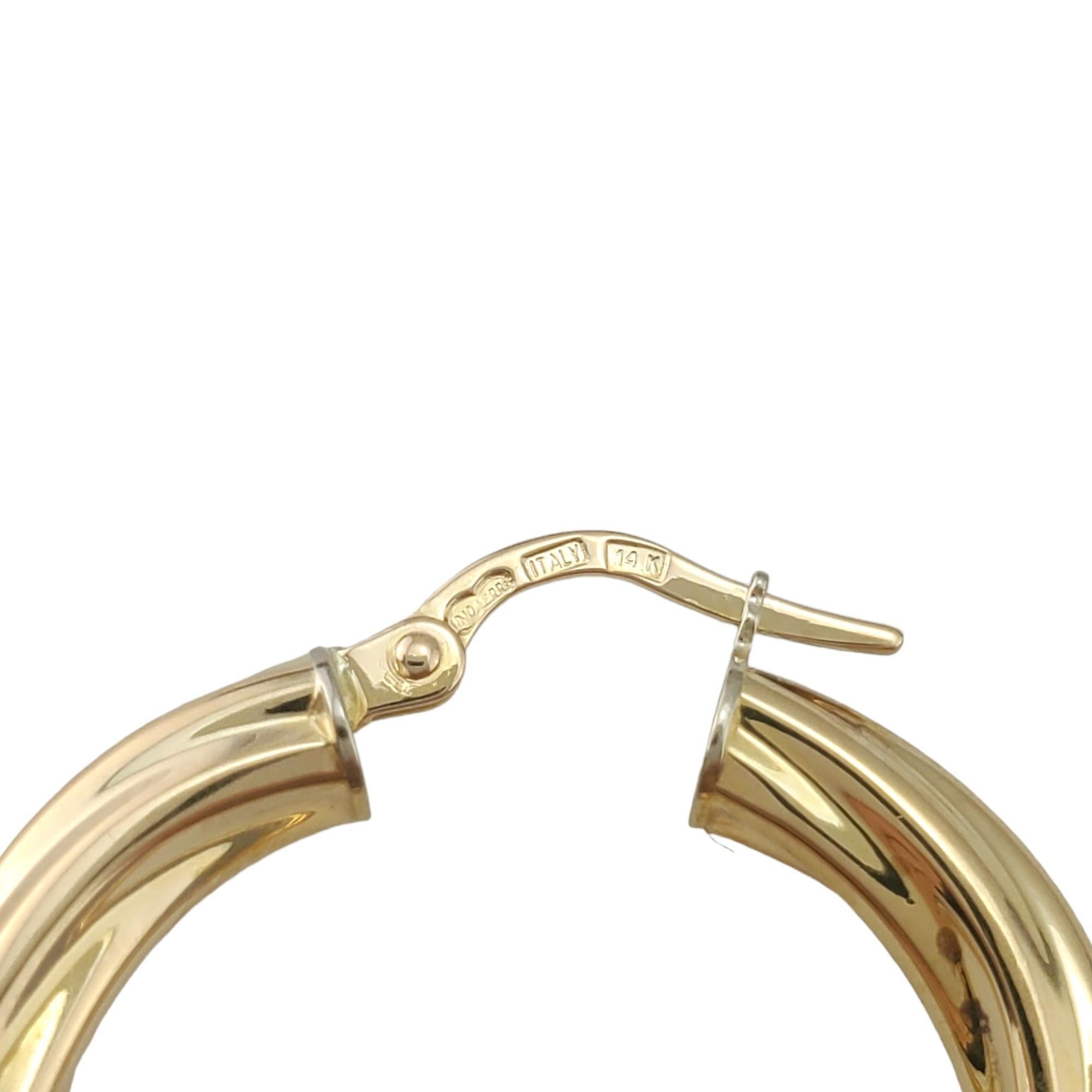 Women's 14K Yellow Gold Circular Twisted Hoop Earrings #17307 For Sale