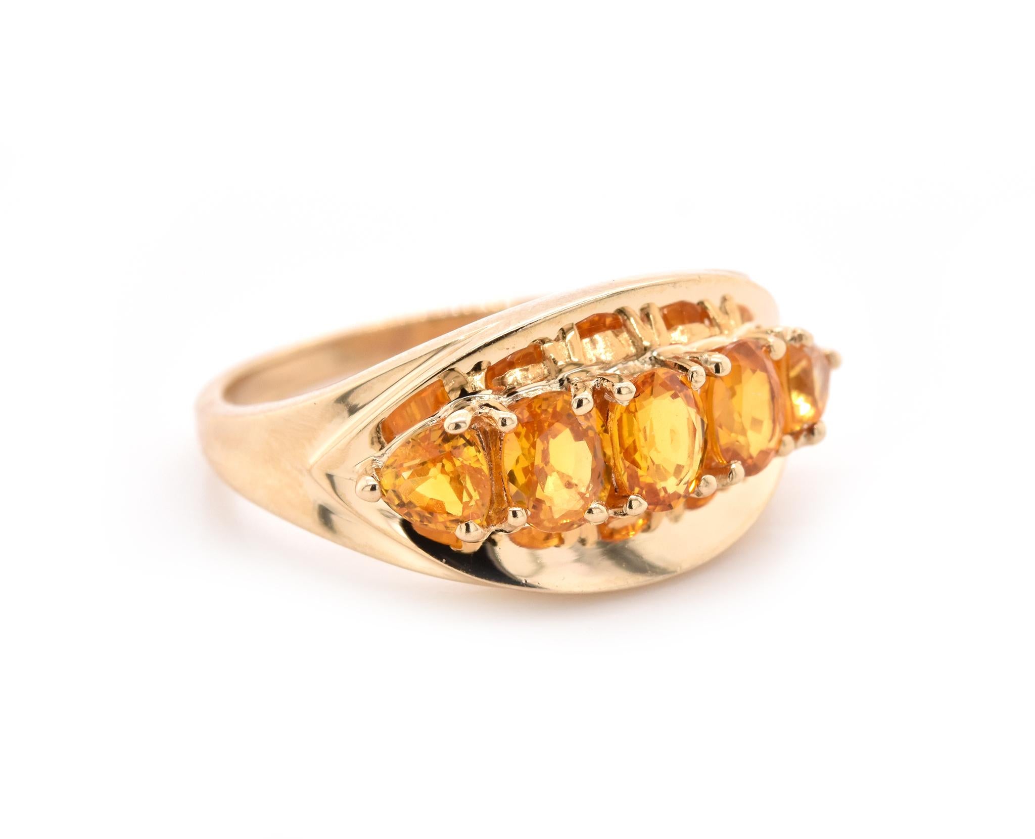 Ring aus 14 Karat Gelbgold mit Citrin und Granat im Zustand „Hervorragend“ im Angebot in Scottsdale, AZ